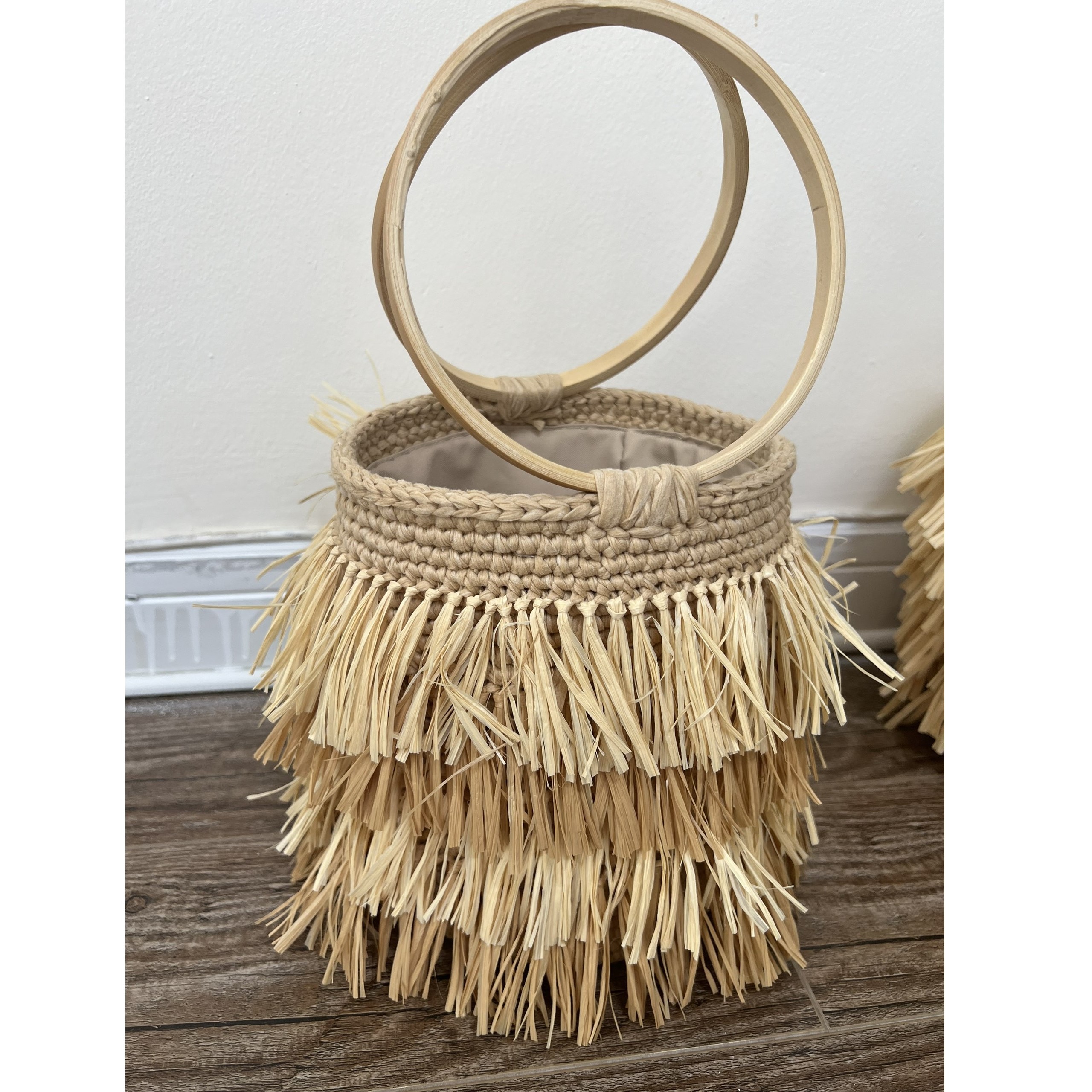 BAO MINH MANUFACTURER JSC Handmade Raffia Clutch Bag, Pouch Bag, Crochet Cloud Bag with round handles
