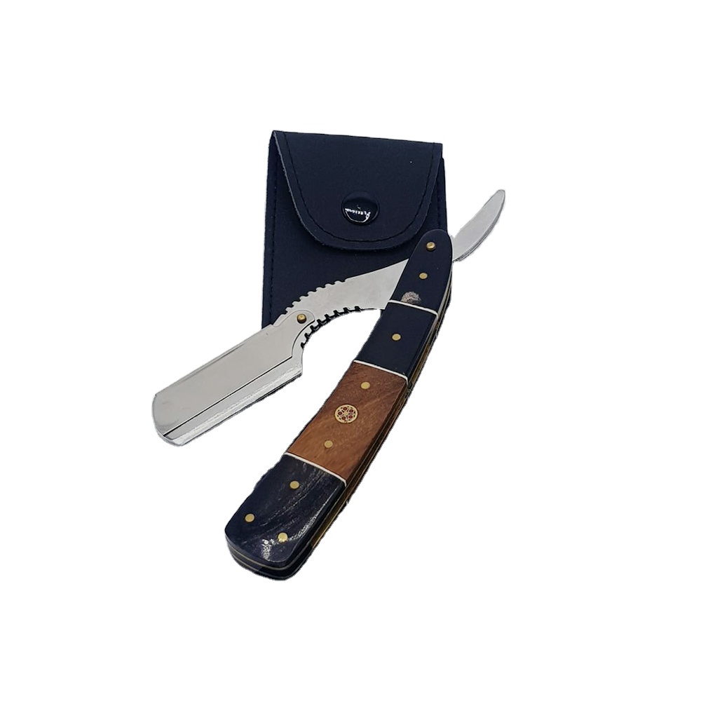 AZQA INSTRUMENTS 2024 New Bone Handle Stainless Steel sharp double sided blade barber beard Shaving Razors For Men and women