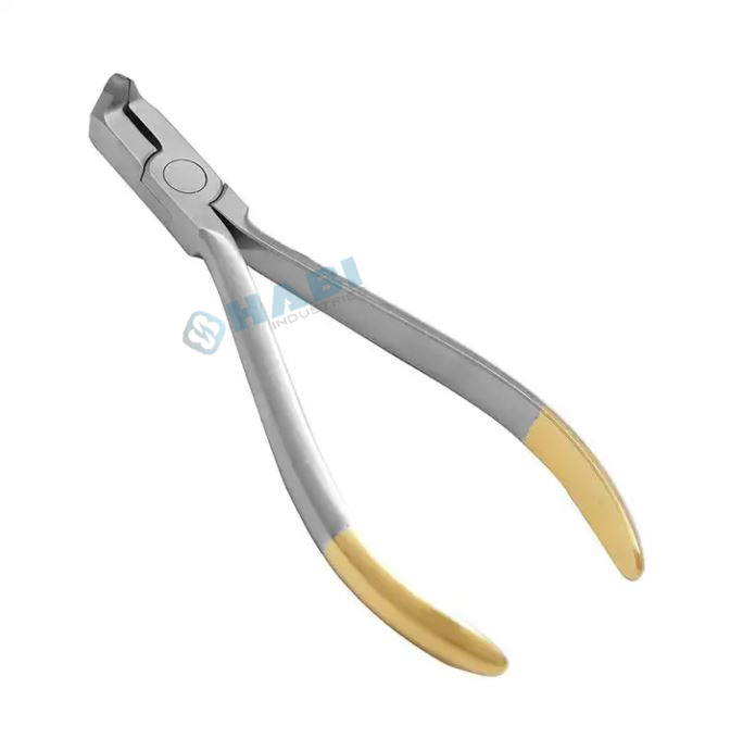 Habi Industries Customized Orthodontic Distal End Cutter Orthodontic Plier Orthodontic Half Gold Stainless Steel Dental Plier