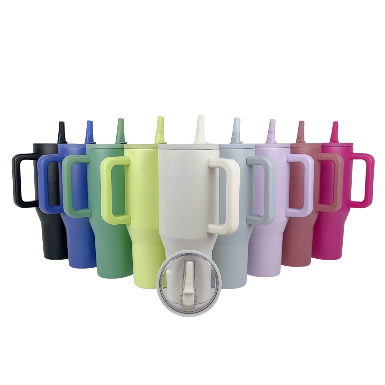 Yongkang E-Water Commodity Co., Ltd. 40oz Tumbler with handle Reusable Stainless Steel Water Bottle Vacuum Cup Insulated Leak-proof Tumbler with Flip Straw