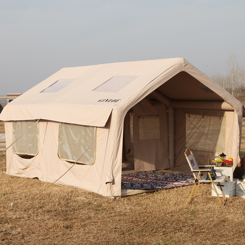 Hubei Jinlong New Materials Co., Ltd. Factory Outlet Air Pole Inflatable Glamping Tent, Multi Persons Large Outdoor Camping Tent Inflatable Camping Tent