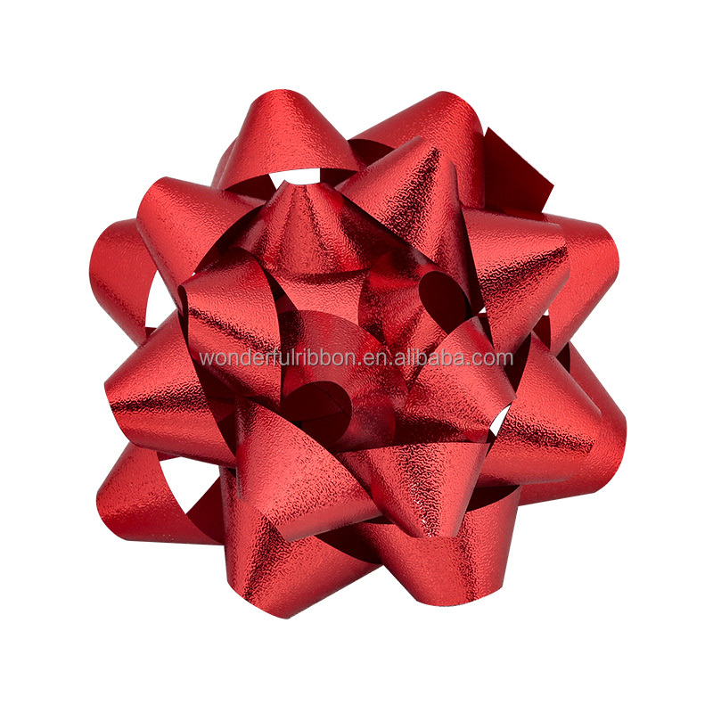 Huizhou Wonderful Packaging Materials Co., Ltd. Supplies Customized Christmas Decoration Large Ribbon Bows Star Gift Wrapping Bow Pre Made Self Adhesive Grosgrain Ribbon Bow