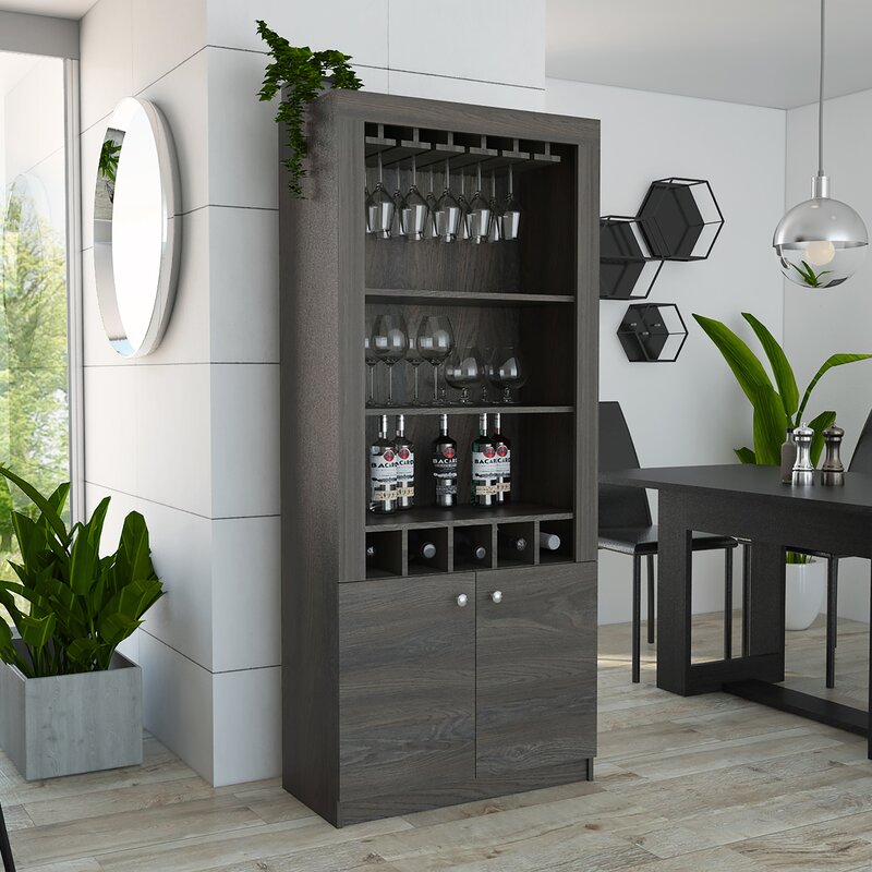 Dongguan OE home Furniture Co.,Ltd Bar Cabinets Home Wood Kitchen Display Glass Living Room Wall Luxury Modern Furniture Rack Corner Cooler Mini For Wine Cabinet