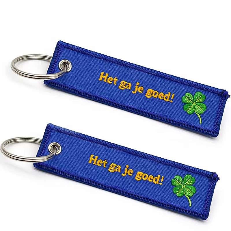 Shenzhen Awells Craft Co., Ltd. Freedom Key Embroidered Keychain Keyring Tag Red White