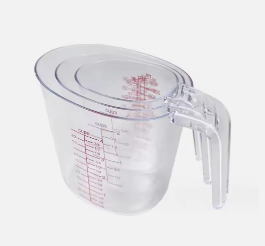 Ma'anshan Tengyuan Import And Export Trade Co., Ltd. Transparent Measuring cup 3-piece folding measuring cup set Baking tool graduated measuring thickened plastic measuring cup