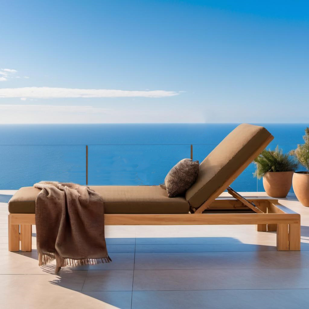 Jinhua Sigma Industrial & Trading Co., Ltd. New Modern Design Natural Teak Lounge Wooden Outdoor Furniture Double Sets Chaise Beach Sunbed