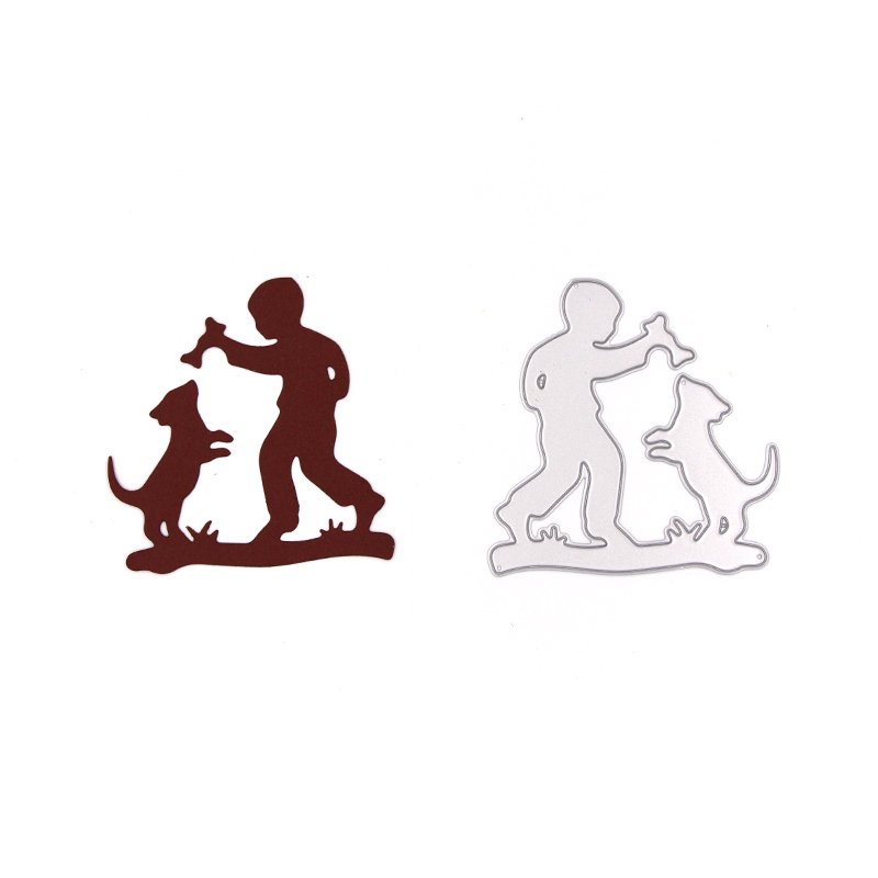 Setto Funny stencil boy and dog model cutting dies scrapbooking