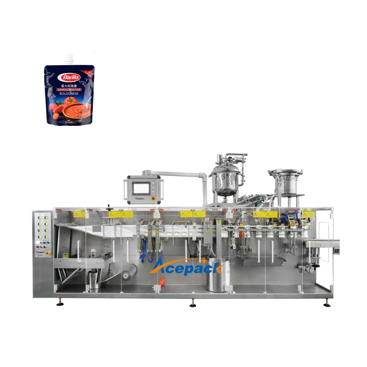 Top spout stand up pouch horizontal filling and sealing equipment with high quality