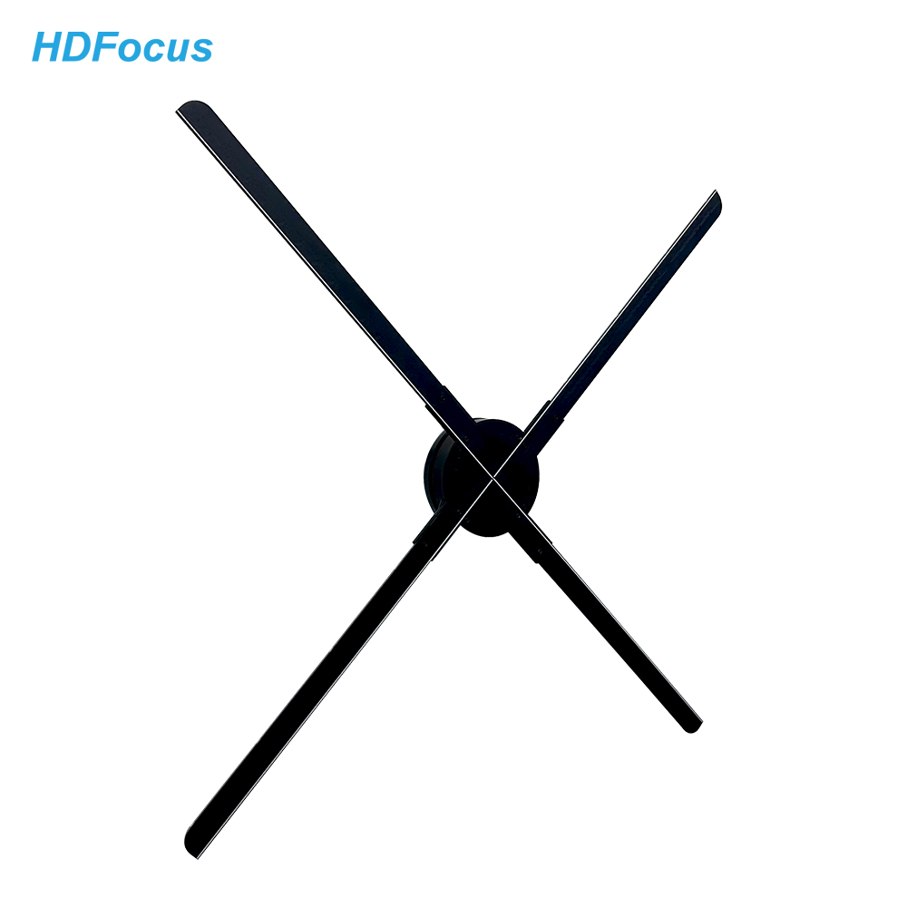 Shenzhen HDFocus Technology Co., Ltd. 80cm 3D Hologram Projector Fan Wifi Advertising Display Logo Light APP or PC or remote Control Holographic 3d fan Projector