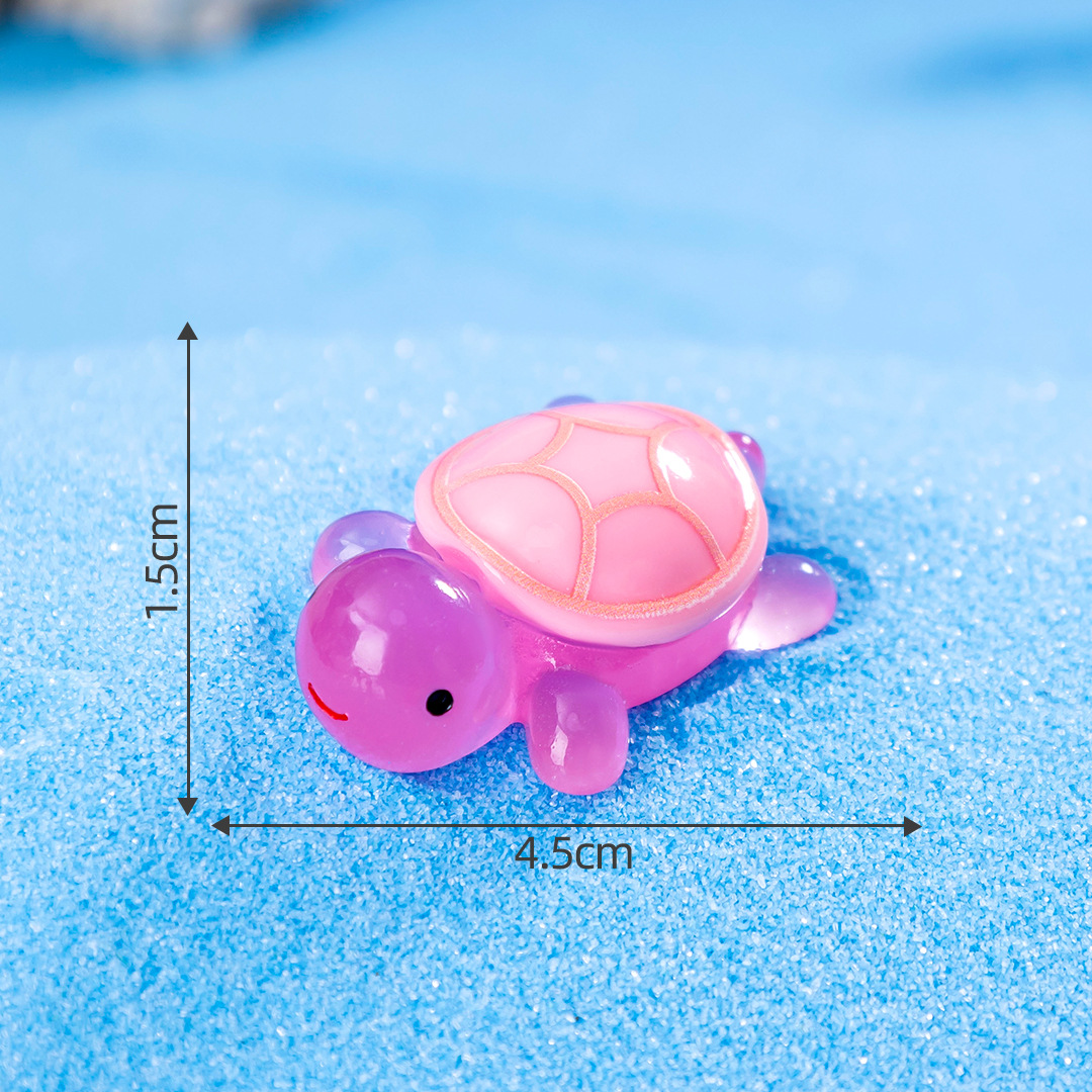 Turtle Luminous cute cartoon DIY decoration accessories micro landscape resin ornaments for lucky bag game