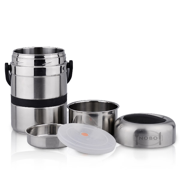 Chaozhou Nuobao Hardware Products Factory (sole Proprietorship) NOBO Japanese Portable Vacuum Lunch Container Stainless Steel Insulated Food Thermos with Lids
