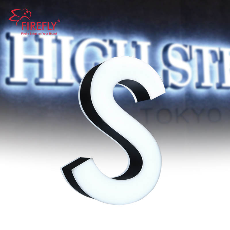 Jiangmen Firefly Advertising Sign Products Co., Ltd. Custom 3D Led Frontlit Backlit Stainless Steel Store Shop Restaurant Signage Outdoor Sign for Business