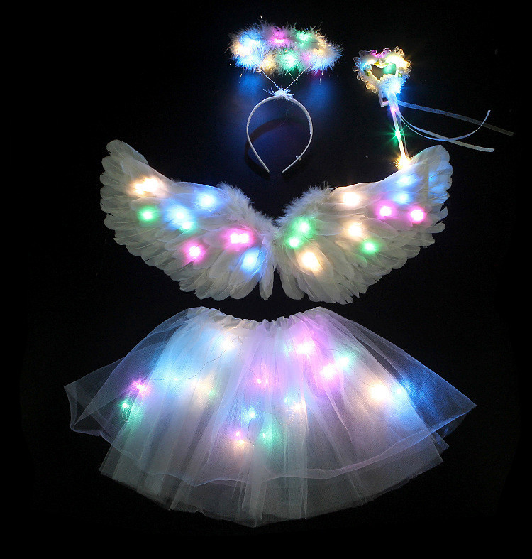Cixi Hong Yuan Feather Products Co., Ltd. Eco-friendly decor gold black white long big large carnival Goose pink angel baby feather wing with led for festive party supply