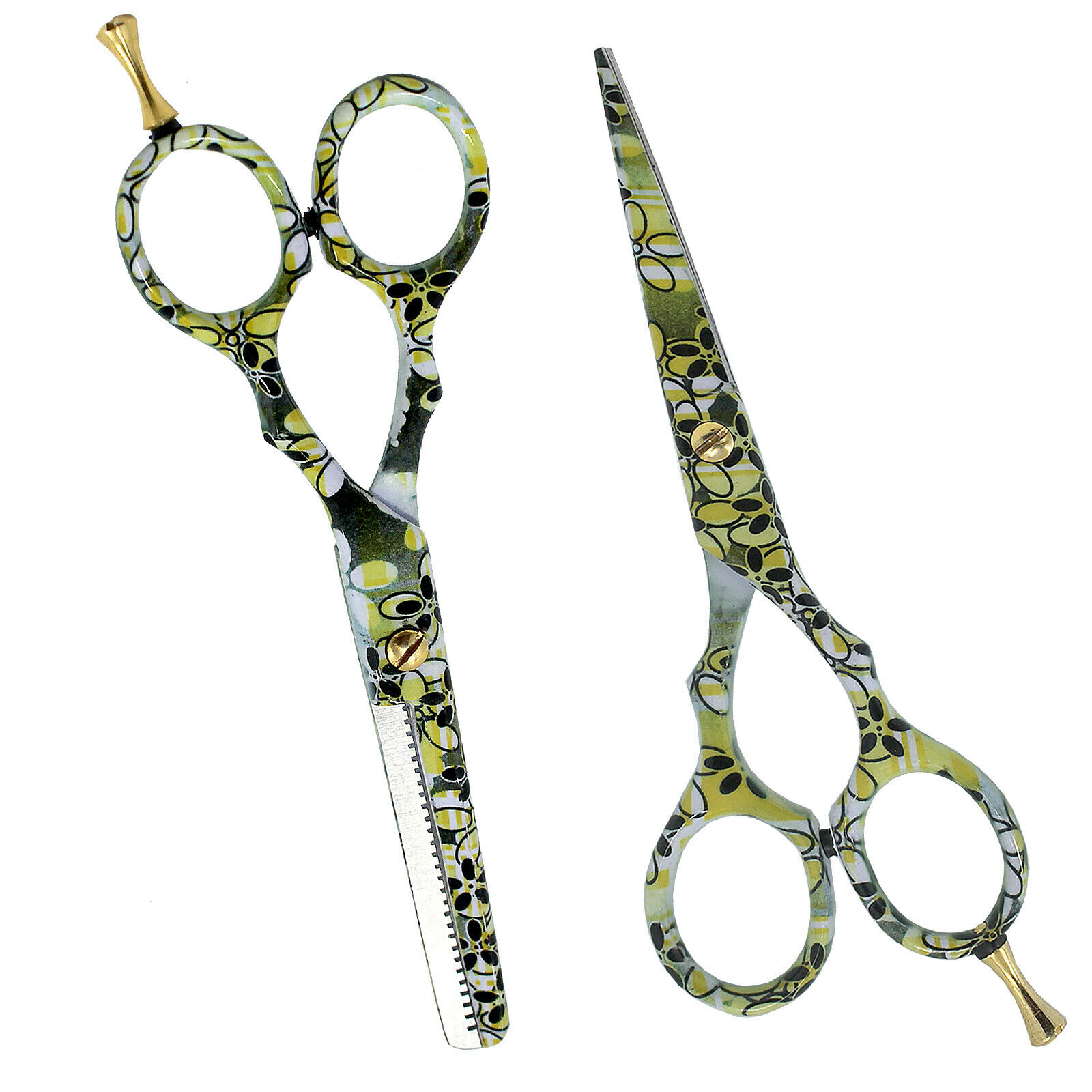 AZQA INSTRUMENTS Paper Coated Barber hair cutting Scissors Set With Custom with finger rest and sharp blade
