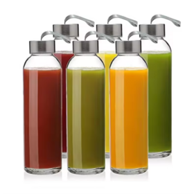 Supplier Glassware 420ml Sustainable Borosilicate BPA Free with Decal for Promotion Gifts Glass Water Bottle