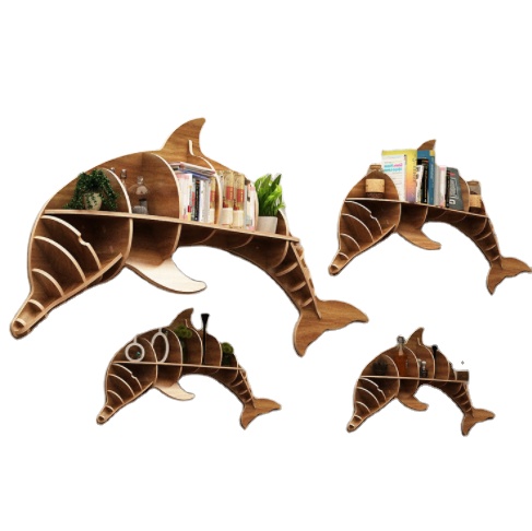 XIAN GKWOOD TRADING CO.,LTD Fashion Cute Kids Wooden Animal Dinosaur Floor Standing Bookshelf Book Shelves Bookcase