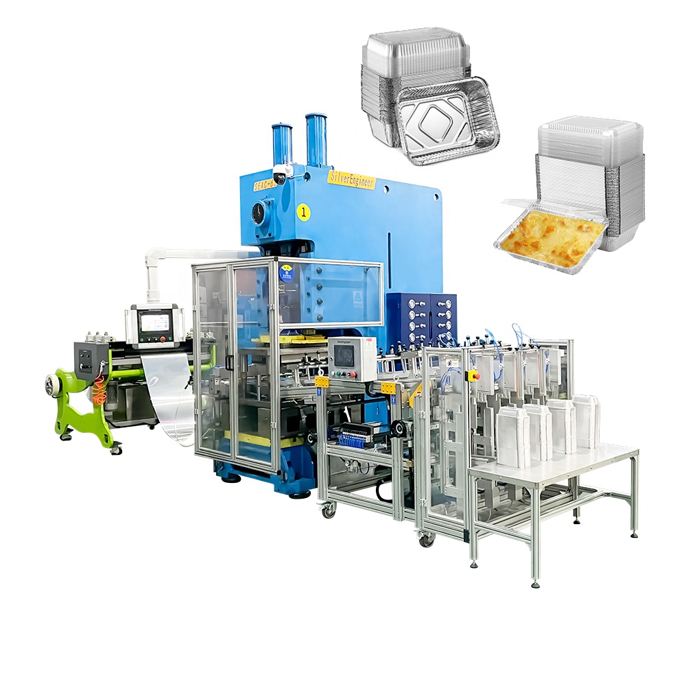 Automatic aluminum foil container machine for the production of hot disposable aluminum foil food baking tray oven pan packaging