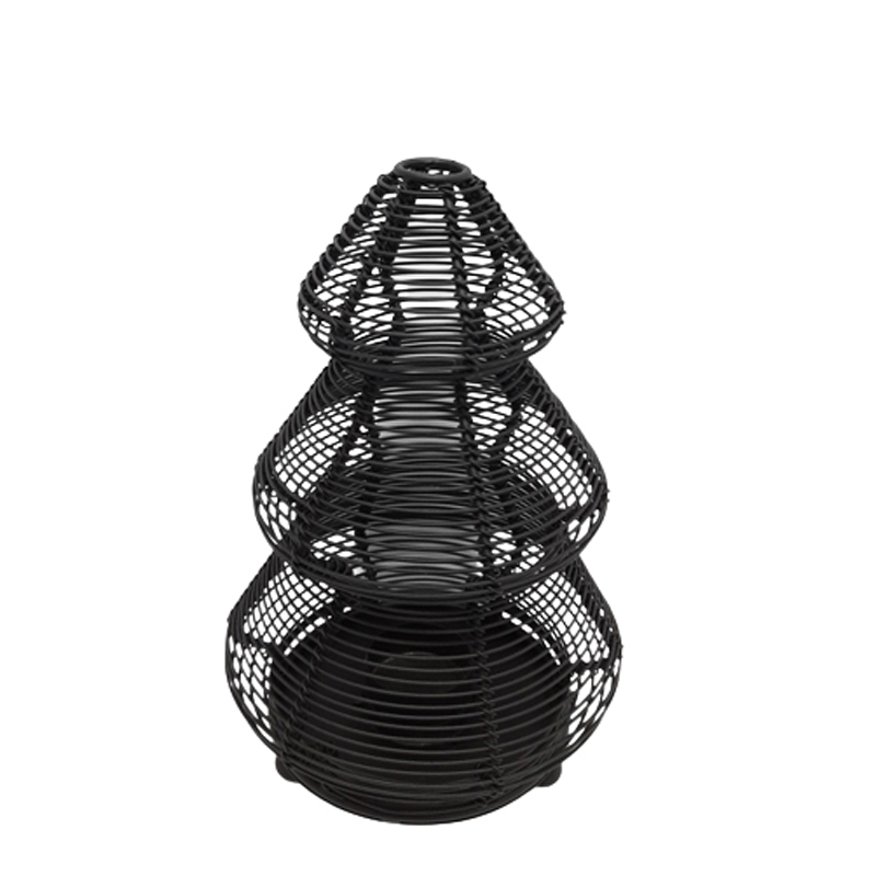 PARAMOUNT HOME COLLECTIONS PRIVATE LIMITED New Design Set Of 2 Iron T Light Holder Black Color Small Size Candle Stand For Christmas & Table Top Decoration Handmade