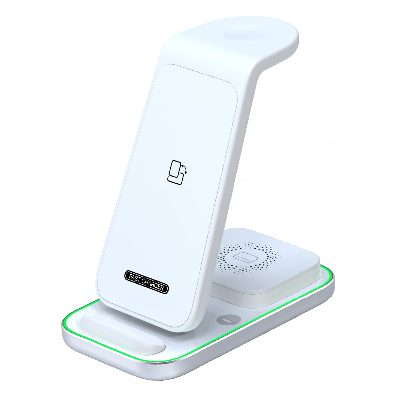 Guangzhou JQX Trade Co., Ltd. 4-in-1 double line wireless charging Foldable Desktop Stand adjustment provide best angle Pocket size foldable storing holder