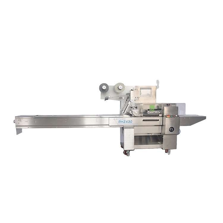Ruipacking RHZBL430 Packing Machine with Servo Motor and Push Rod Chain for Bread and Products with Tray Holder