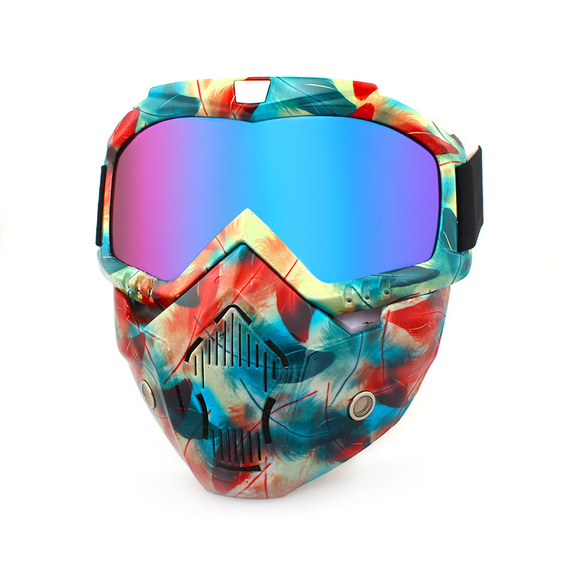 Shenzhen Aurora Technology Limited 2024 hot sell Detachable Face Mask Anti-Fog Motorcycle Goggles for Outdoor Sports & Cycling for Motocross
