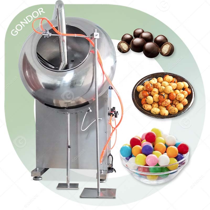 Gondor Machinery Pan System Used Tablet Small By-1000 Cashew Nut Copper Automatic Peanut Tilting Sugar Coating Machine