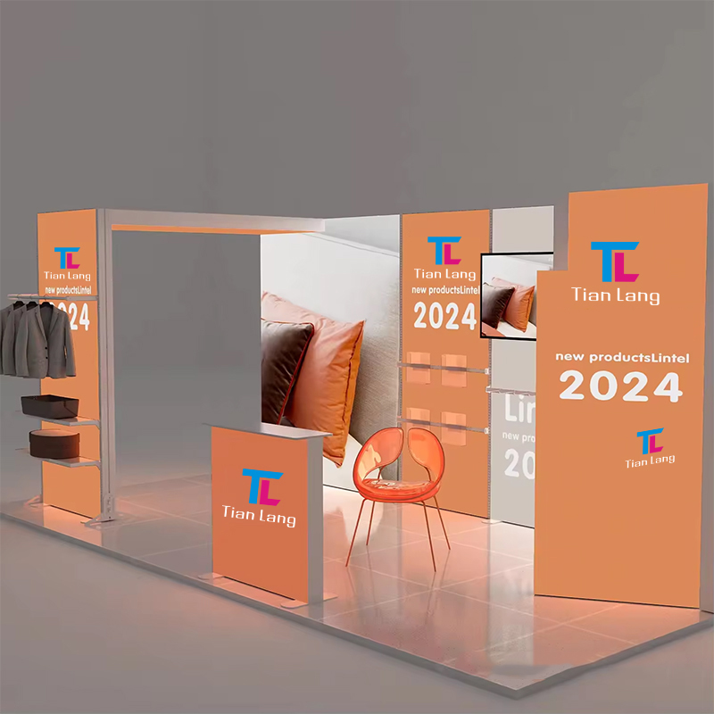 Shenzhen Tianlang Advertising Media Co., Ltd. High Quality SEG Display Backlit Aluminum Durable LED Media Wall Exhibition Stand Cosmetic Eyelash Expo Fair Tradeshow Booth