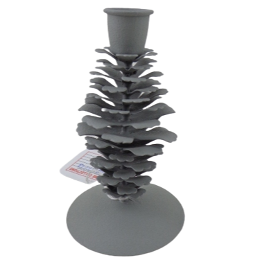PARAMOUNT HOME COLLECTIONS PRIVATE LIMITED Standard Design Metal Pretty Candle Stand Grey Stone Candle Holder For Home & Tabletop Decorative Handmade Bulk