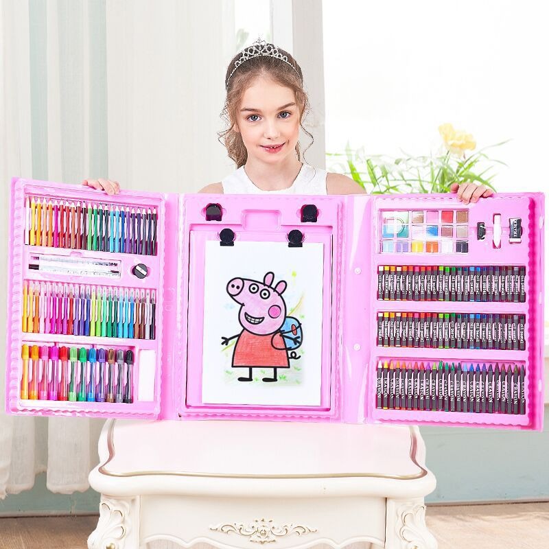 Nantong Jiawei Daily Products LLC 208 Color Watercolor Art Markers Set Soft Head Drawing Kids Brush Pen with Crayons for Children's Creative Expressions