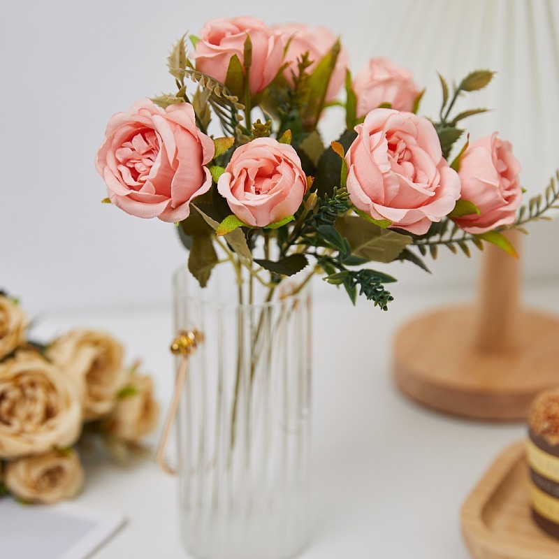 Wholesale Floral Arrangement 8 Heads Peony Bouquet Silk Flower 30cm Artificial Peonies Bouquets