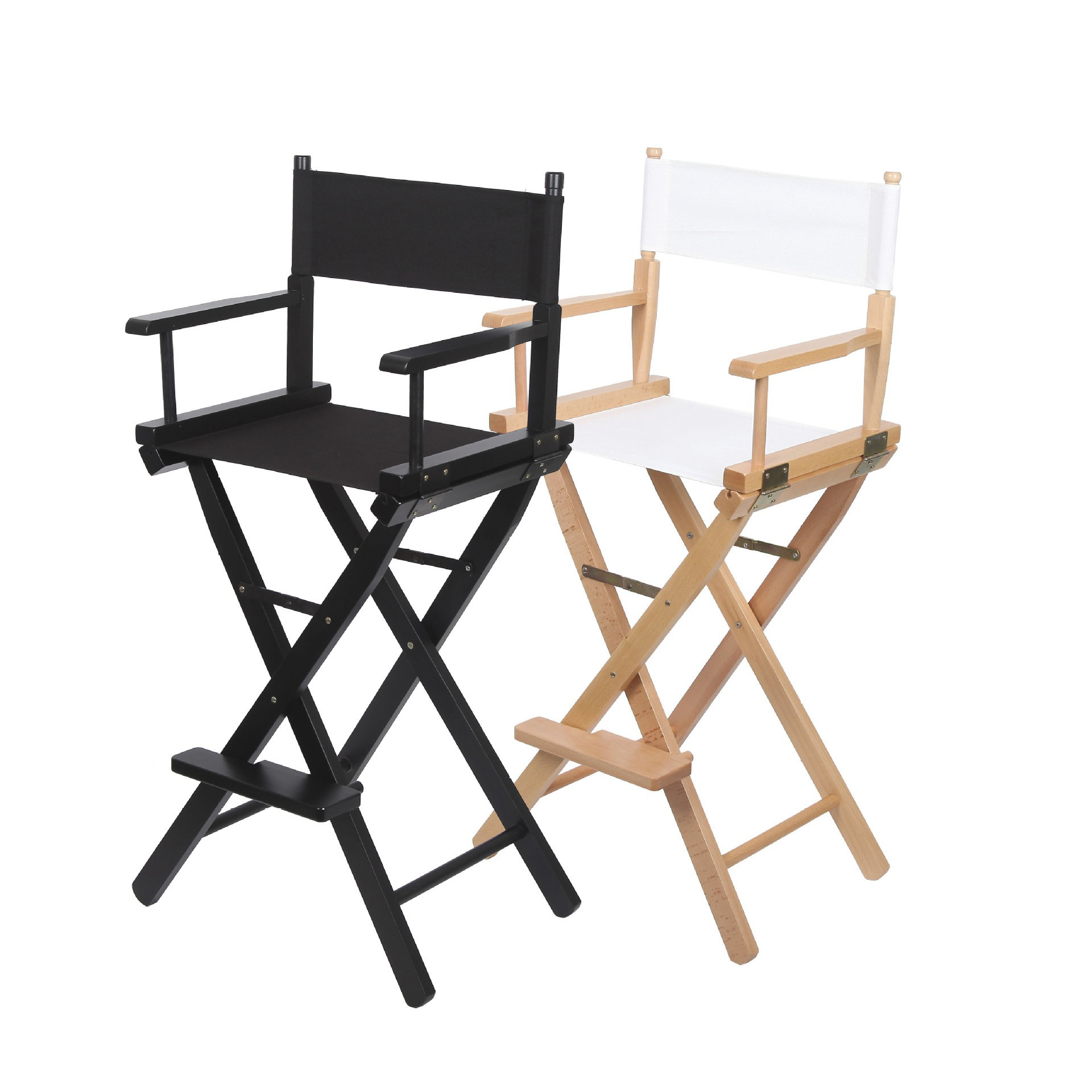 Nantong Jiawei Daily Products LLC Casual Home Director's Chair,Natural Frame/Black Canvas 30" Classic Height Directors-Chairs