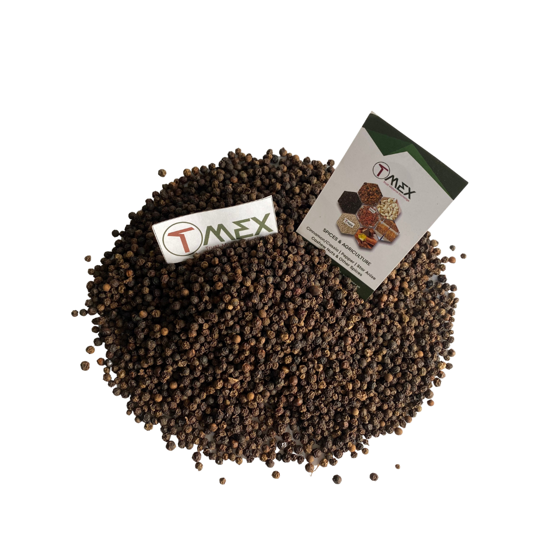 TMEX Vietnam's 560gl Black Pepper Dried Raw Herb Spice in Powder Form White Pepper and Aniseed with round Pattern