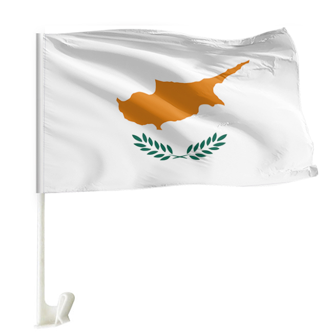 Jinan Jiezuo Advertising Co., Ltd. Factory low price wholesale custom all national car window flags Custom 30*45cm Cyprus car flags for festival parades