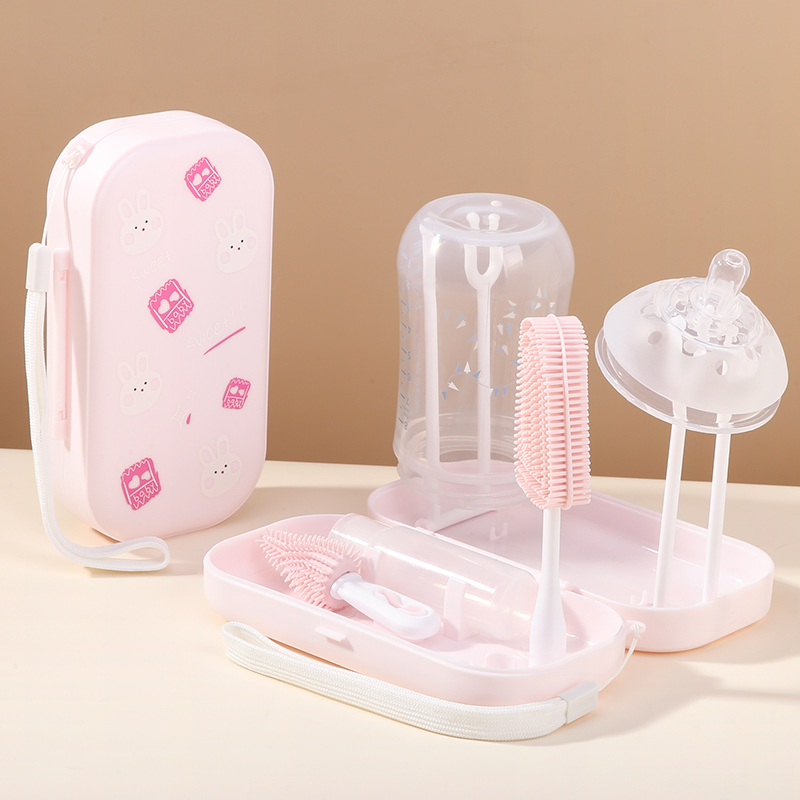 Shenzhen Kean Silicone Product Co., Ltd. Portable Baby Milk Bottle Drying Rack Brush Travel Set Water Bottle Cleaner Silicone Bottle Brush