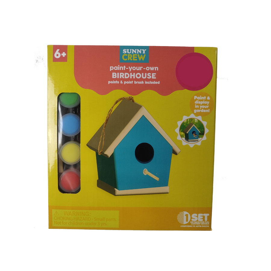 Hot sale drawing Diy Kids toys sets art and Craft Creative kits for child handmade plaster bird ceramic painting house shape