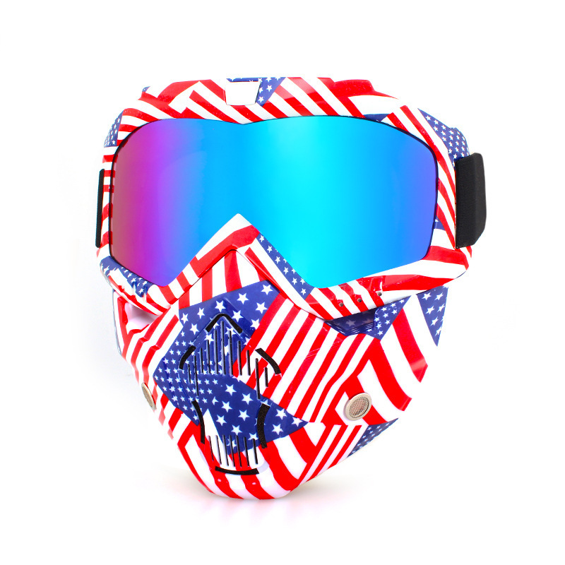 2024 hot sell Motorcycle Helmet Goggles with Removable Face Mask Windproof Motocross Eyewear for Cycling