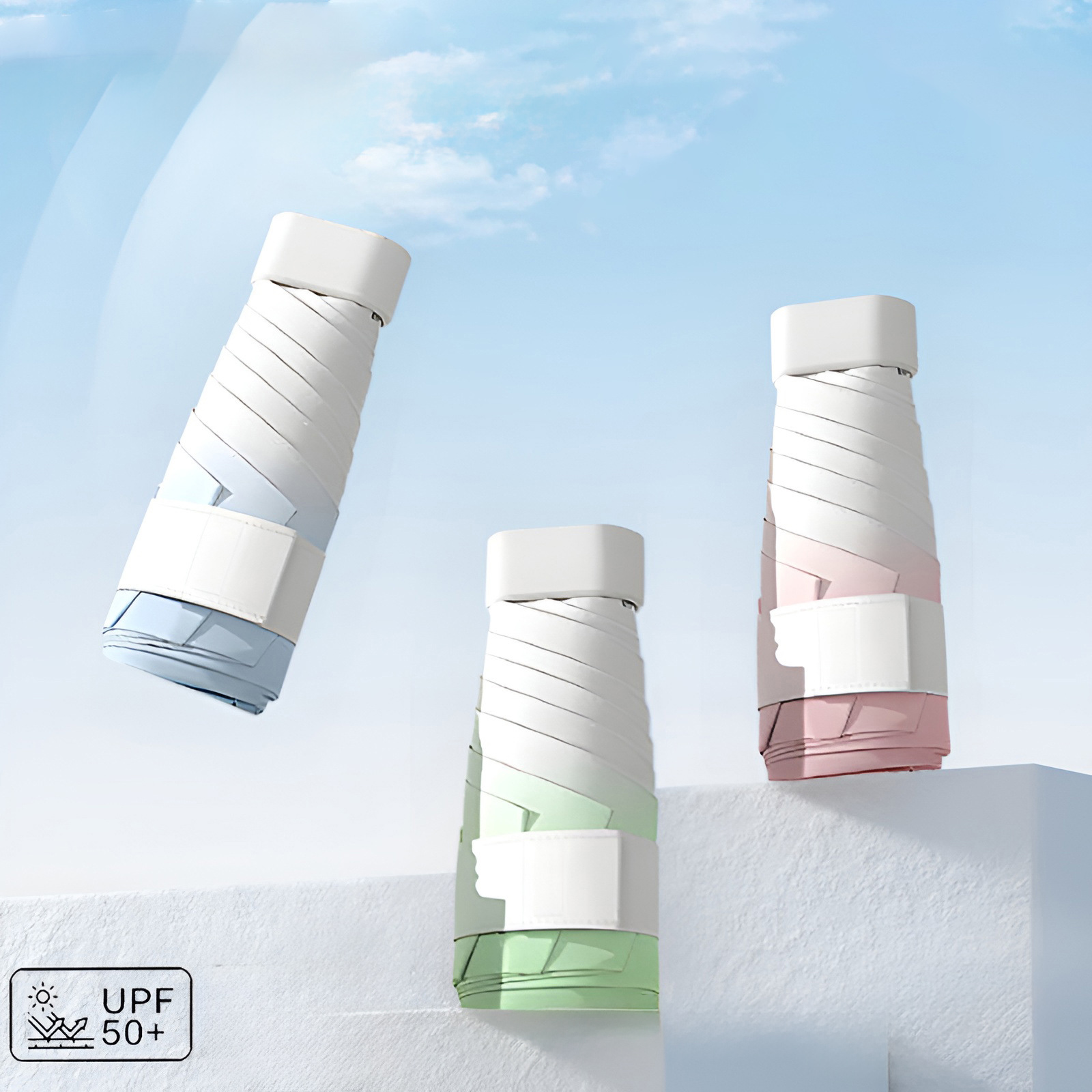 Avenoir Housewares (Sichuan) Co., Ltd Wholesale Personalize Outdoor Capsule Light Mini Gradient Pocket Folding Uv Protection Sunshade Waterproof Umbrella