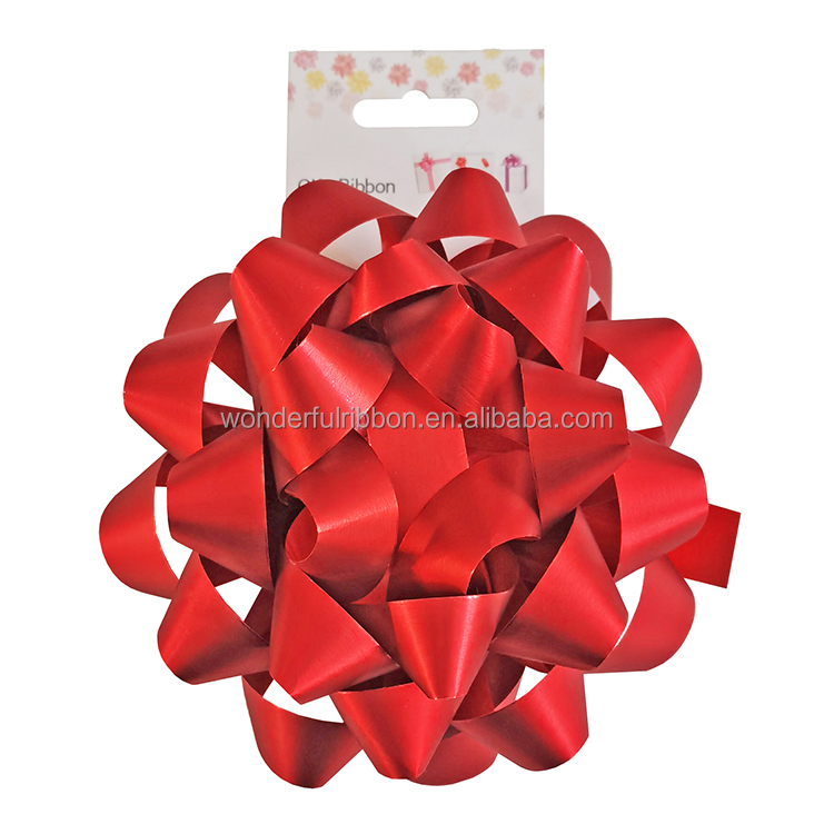 Star Bow Box Set 6 Inch Colorful Floral Bow Solid PP Plastic Bows Ribbon with Cardboard for Gift Wrapping