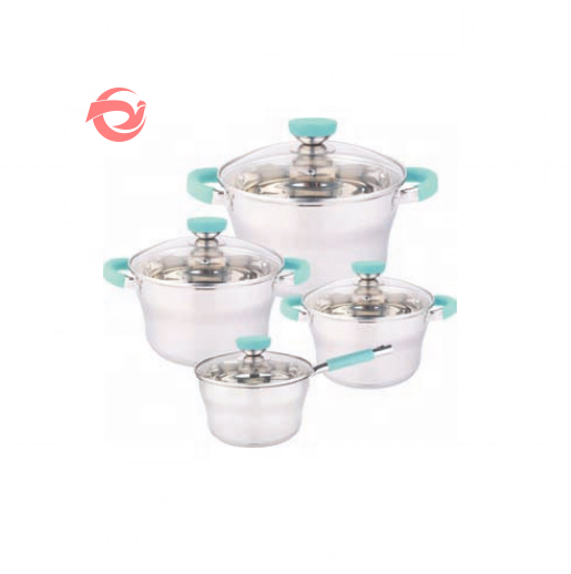 Good Selling Factory Quality Kitchen Stainless Steel Kitchenware With Glass Lid Food Casserole Set Cookware Set