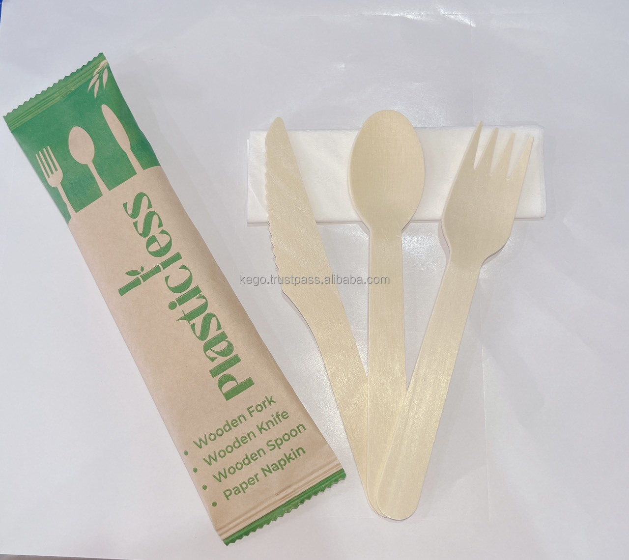 2024 Hot Selling Eco Friendly Reusable Cutlery Wooden Tableware Flatware Knife Fork Spoon Travel Set