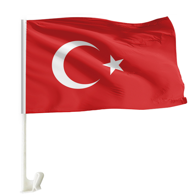 Jinan Jiezuo Advertising Co., Ltd. Ultra cheap for sale Custom all countries car window flag custom 30*45cm durable Turkish car flag