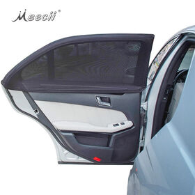2 Pack Universal Fit Cars Window Sun Shade Breathable Stretchy Mesh Car Window Curtains Front and Rear Side Window Car
