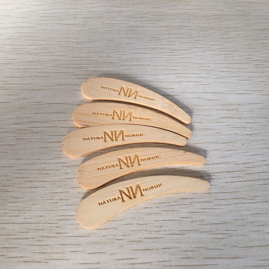 Bamboo Yantai Co., Ltd. Jinjiang Customized eco-friendly bamboo wooden material facial cream spatula for beauty with brand logo