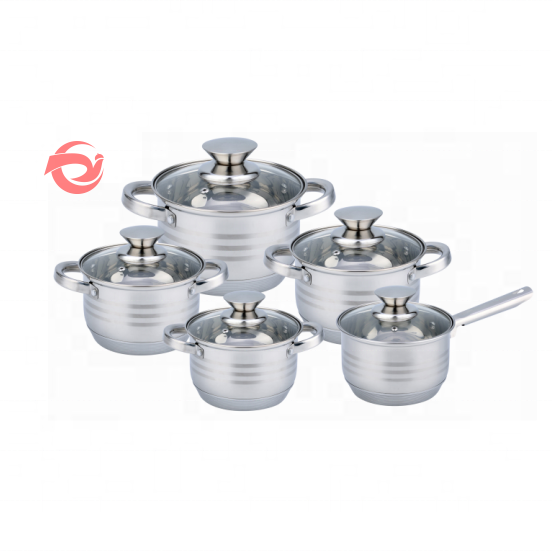 JIANGMEN CITY XINHUI DISTRICT JIALI METAL PRODUCTS CO., LTD Kitchen Cookware Induction Bottom Modern Style Pots Stainless Steel 201 304 Healthy Home Restaurant Cookware Set