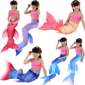 Polywell Textiles (International) Co., Ltd New Design Mermaid Swimsuit Costume Multicolor Mermaid Princess Dress Kids Girls Mermaid Tail Swimwear