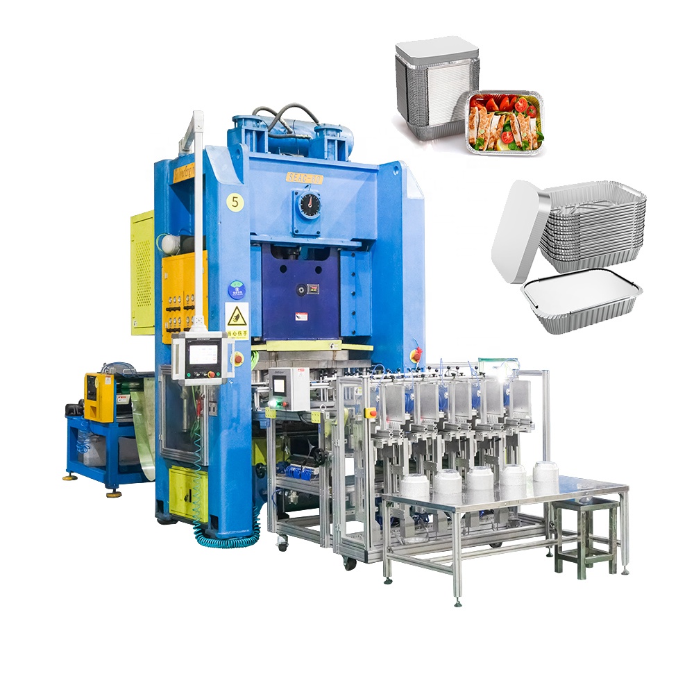 ZheJiang SliverEngineer Machinery Co. Ltd Full automatic 80 tons H-type disposable lunch food aluminum foil tray/dishes/pans/bowl/cup/box/plate/container making machine
