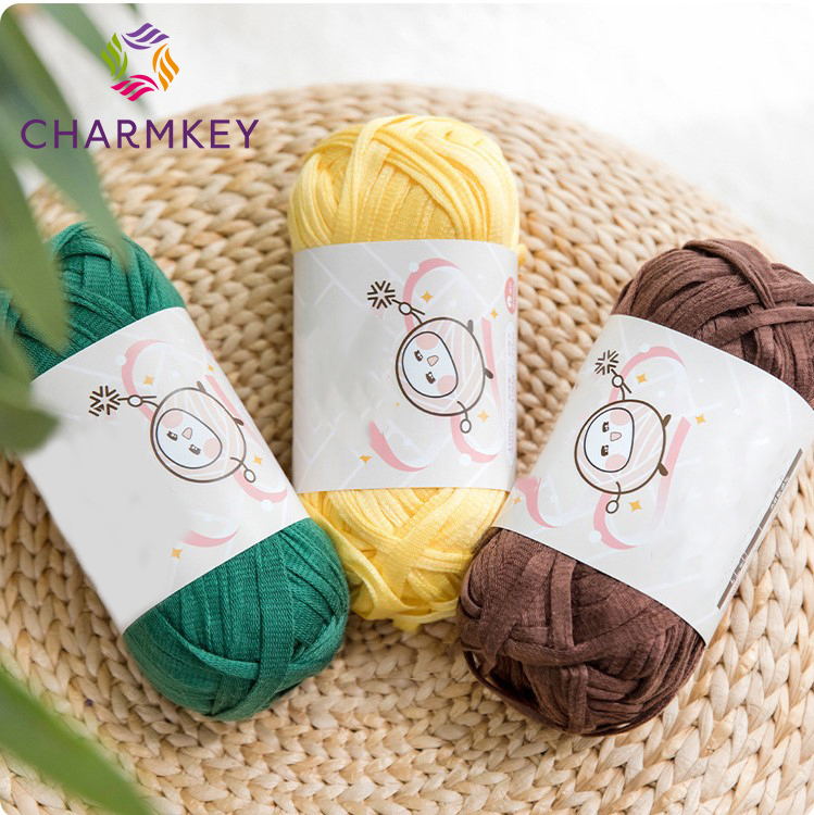 wholesale ribbon yarn flat yarn knit yarn ribbon crochet for knitting for bag